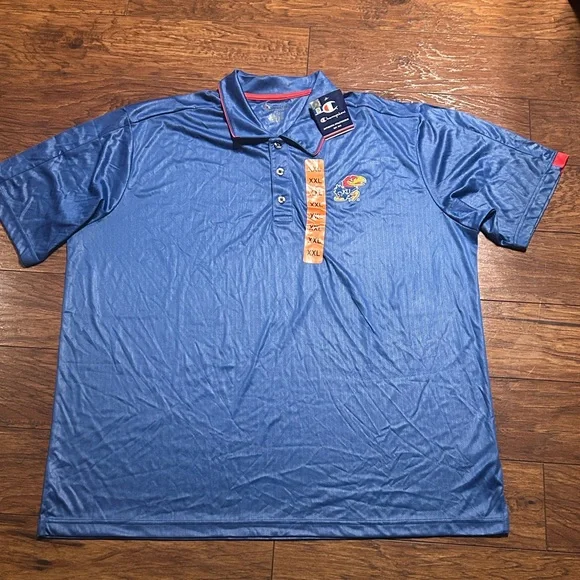Champion Kansas Jayhawks Polo Shirt NWT XXL - Picture 7 of 9